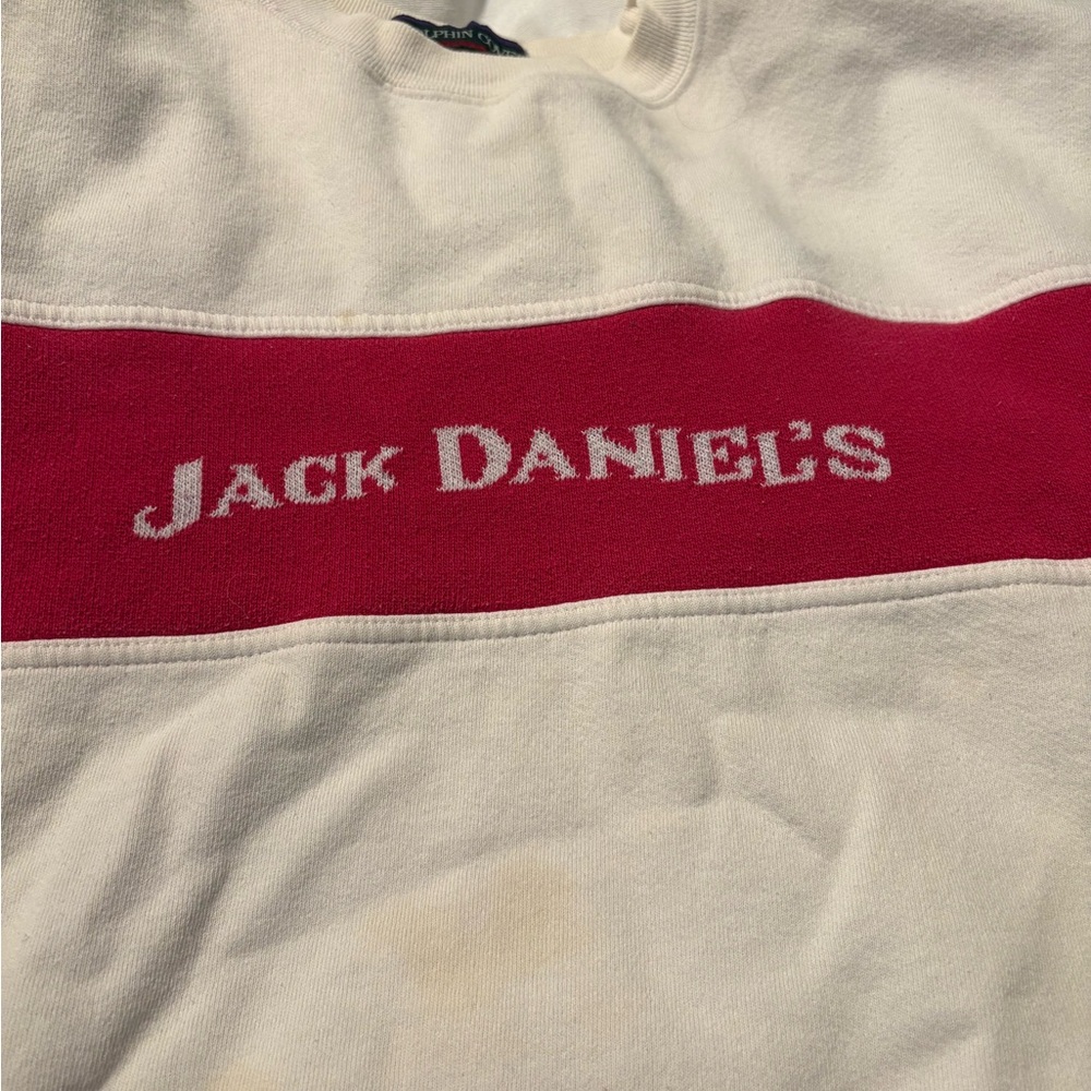 Jack Daniel's White and pink Panel Crewneck Sweatshirt